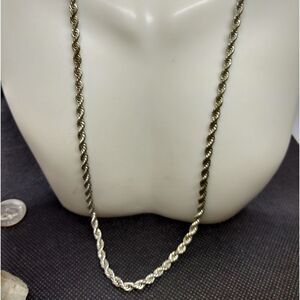 Classy‎ rope chain silver necklace
